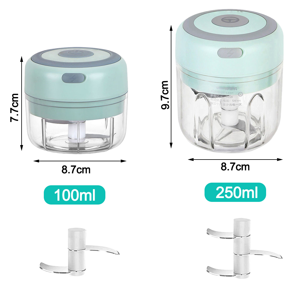 100/250Ml Mini Elektrische Knoflook Stamper Chopper Cutter Gember Stamper Machine Voor Keuken Voedsel Crusher Chili Groente Usb opladen