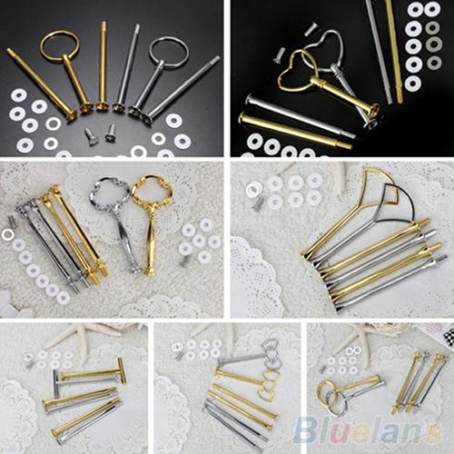 Multi-Stijl 2 Of 3 Tier Plaat Handvat Fitting Hardware Staaf Tool Taart Plaat Stand Verjaardagsfeestje Baby Shower bruiloft Kirsite