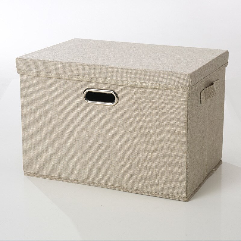 Hopfällbar förvaringsväska tjock mdf med handtag linnefilt täcke garderob tröja organiseringslåda för hem garderob sovrum barn: 44 x 29 x 30cm / Ljusgul