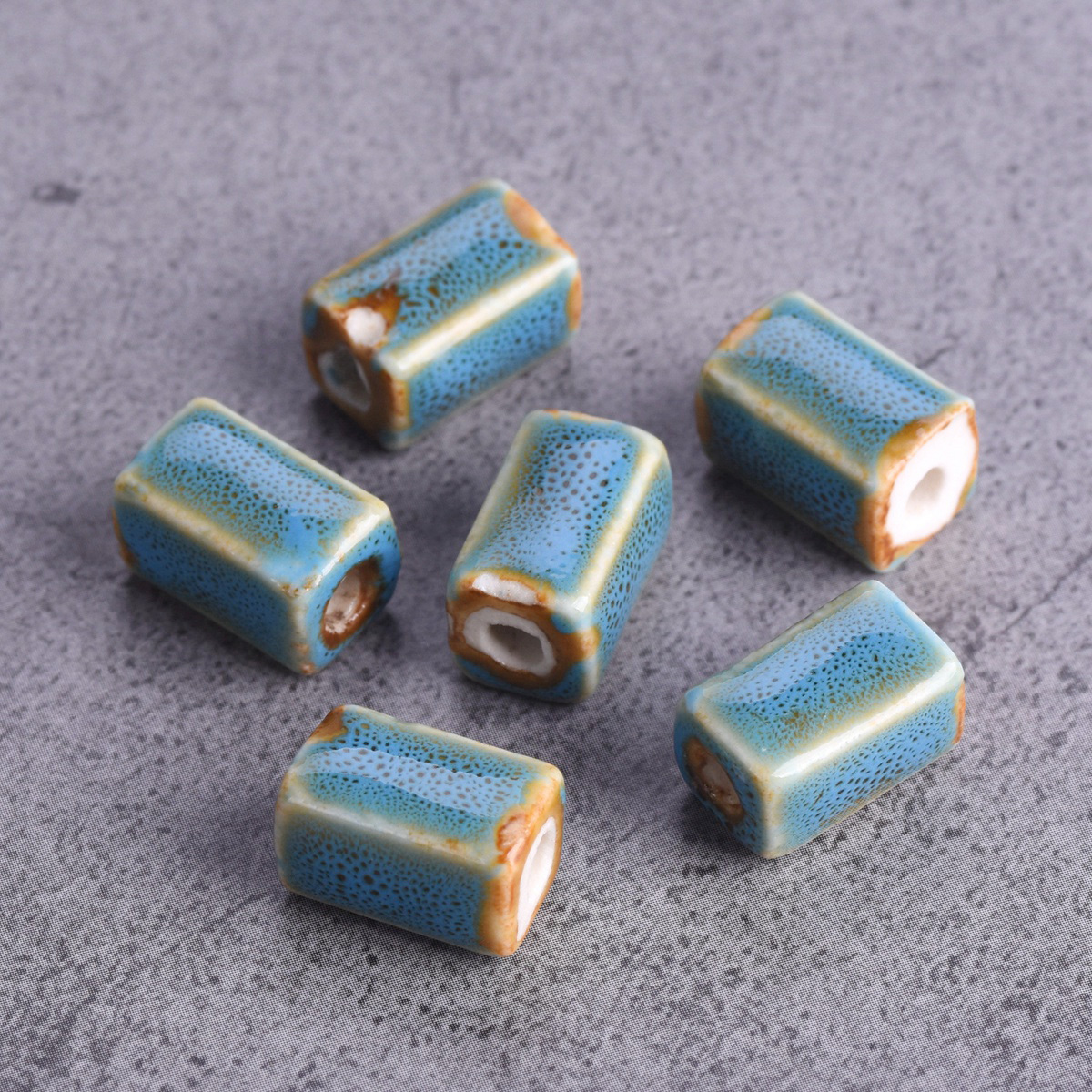 10 pièces Rectangle forme cuboïde 12x8mm fait à la main émaillé émail céramique porcelaine perles en vrac pour la fabrication de bijoux résultats de bricolage: Foncé Rouge