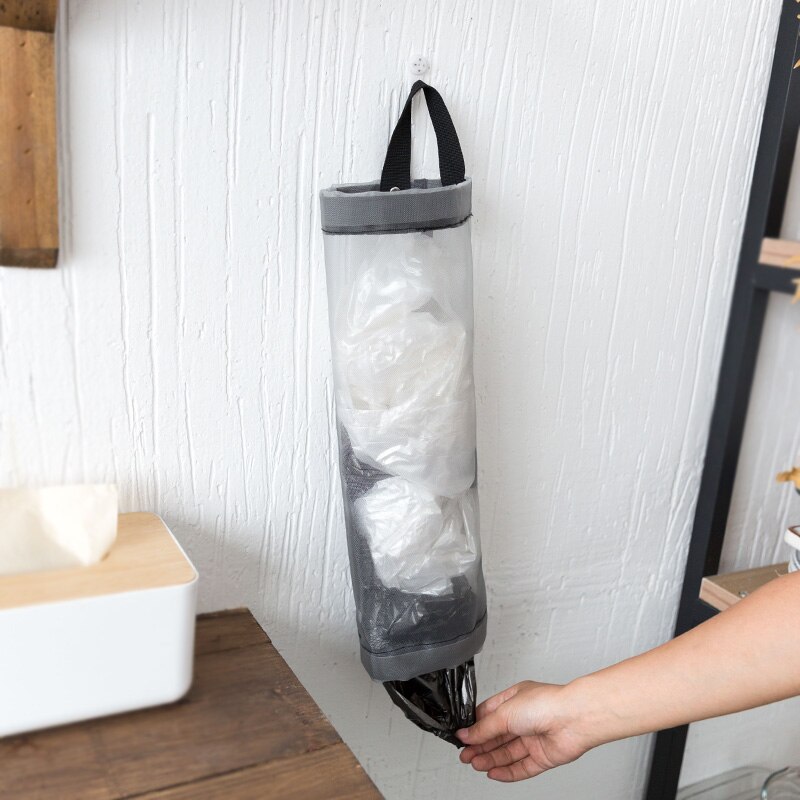 Plastic Zak Houder Opknoping Vouwen Mesh Vuilniszak Organizer Afval Vuilniszakken Dispenser