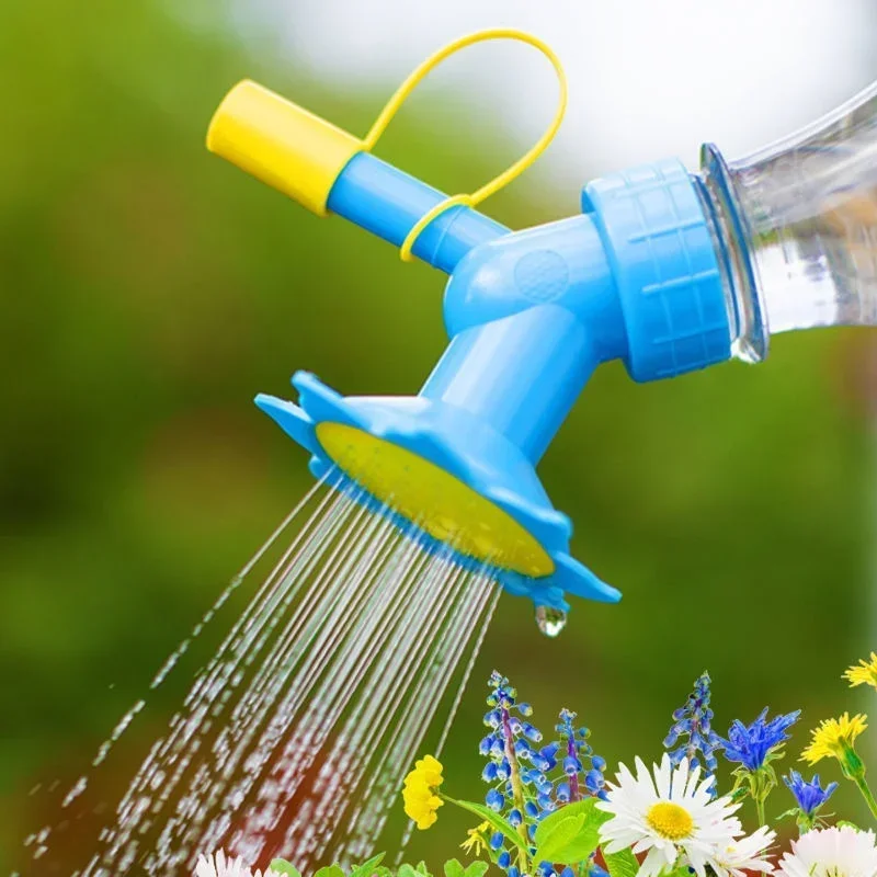 Aspersor de agua para plantas y flores de jardín, bebederos para flores, botella, regaderas, aspersor 2 en 1, boquilla de aspersor de plástico