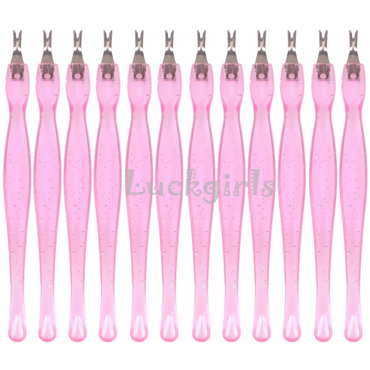 12 stk pink kosmetisk nail art pedicure død hud gaffel neglebåndsfjerner manicure pusher fod trimmer fil peeling kniv bærbar