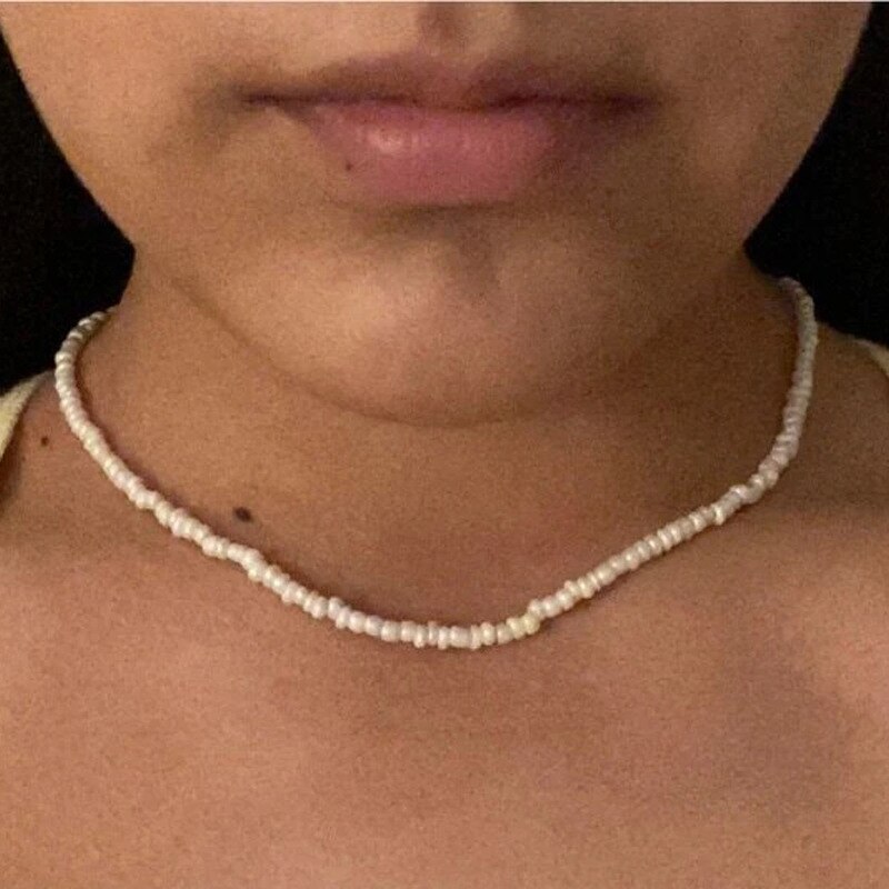 Collar de cadena con cuentas de semillas para mujer, Gargantilla Bohemia sencilla, accesorios, joyería para