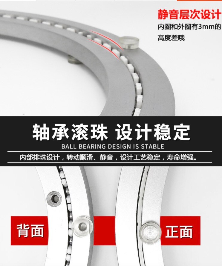 Diameter :250mm(10 tum) tjocklek :14mm bordsskivspelare lager bas tystnad aluminiumlegering roterande kärna för hushållsbruk