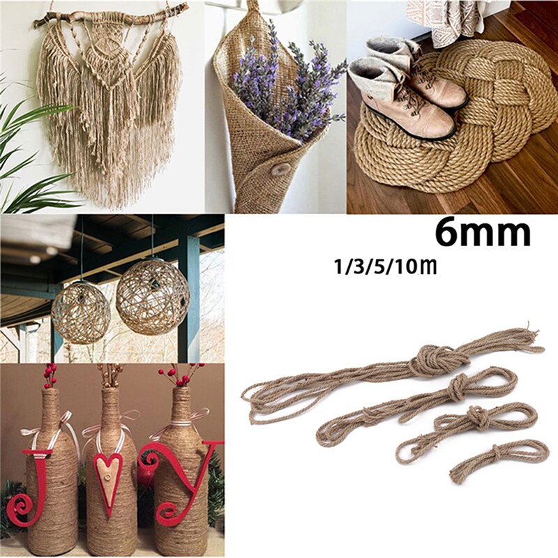 Natural Brown Hemp Rope Twisted Wire Lace DIY Craft Hand-Made Decorative Hemp Rope