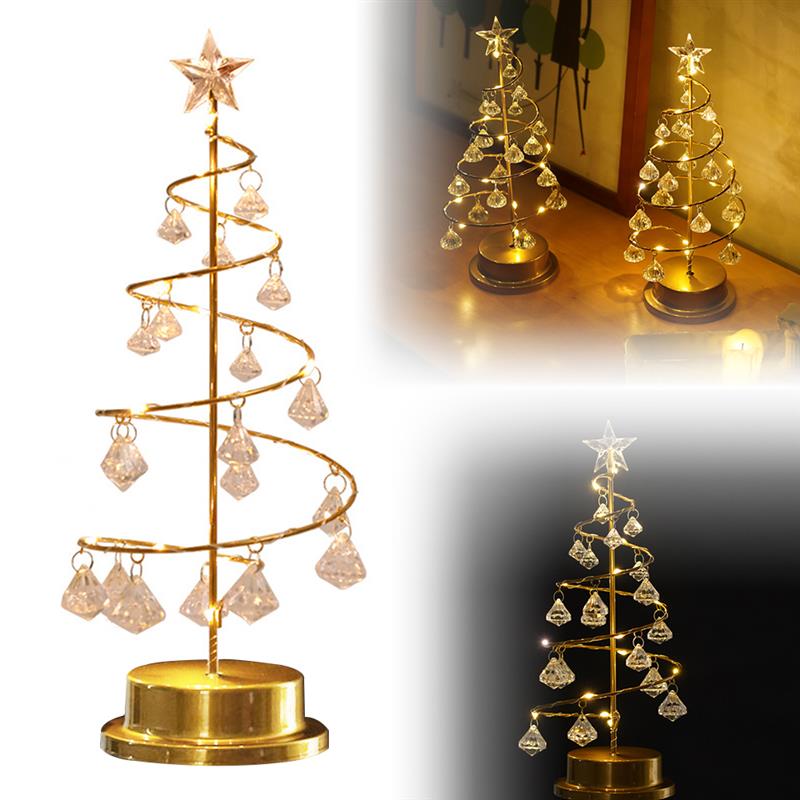 Crystal Led Nachtlampje Kerstboom Bureau Tafel Lichten Bedlampje Woonkamer Decor Jaar Decoratie String Lights