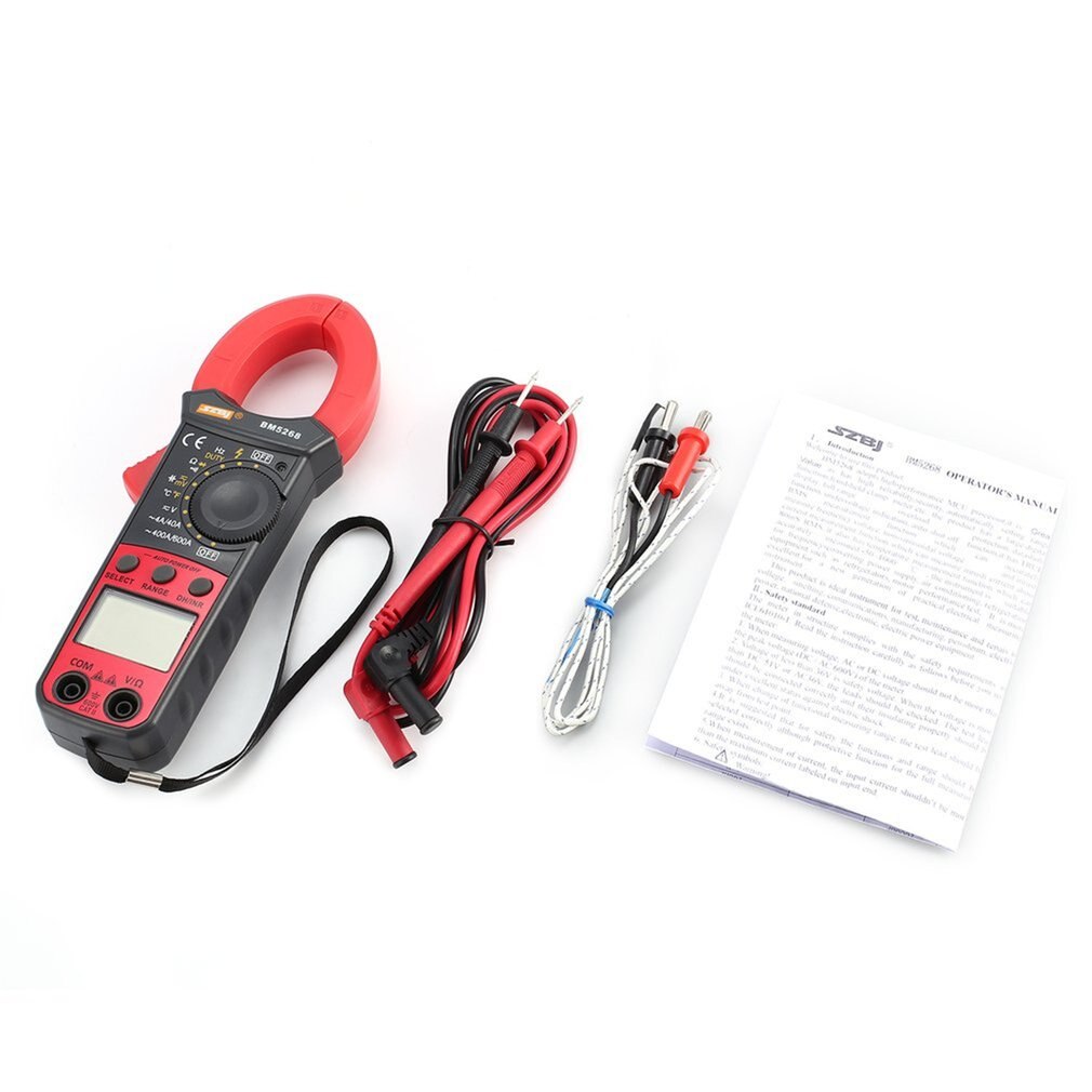 BM5268 Handheld Digital Clamp Meter Multimeter True RMS AC/DC Volt Amp Ohm Capacitance Frequency Temperature Diode Tester