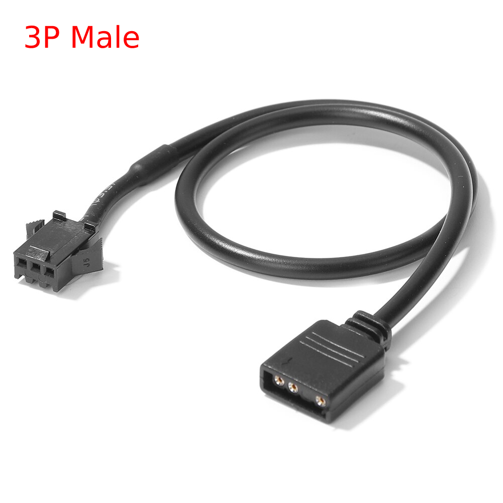 Hovedkort rgb-adapter konverteringskabel 5v 3- pins  / 12v 4- pins 30cm rgb led-stripelys for pc-datamaskin led-lysstripelinje: Rød