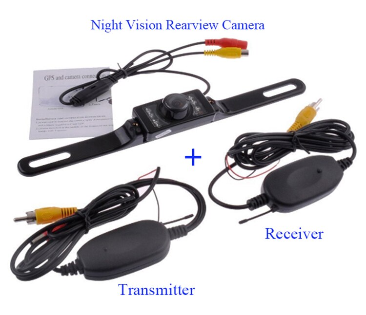 HD 7" TFT LCD Color Screen 7 inch Car Monitor Rearview Mirror Camera And wireless 2.4G waterproof Car Rear View Camera