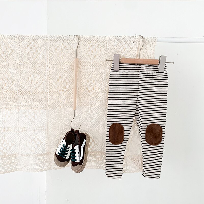 Nuova primavera e autunno neonate e ragazzi collant Leggings elastici a righe bambino vestiti per bambini pantaloni coreani 0-24 mesi: Grayish white / 3-6M