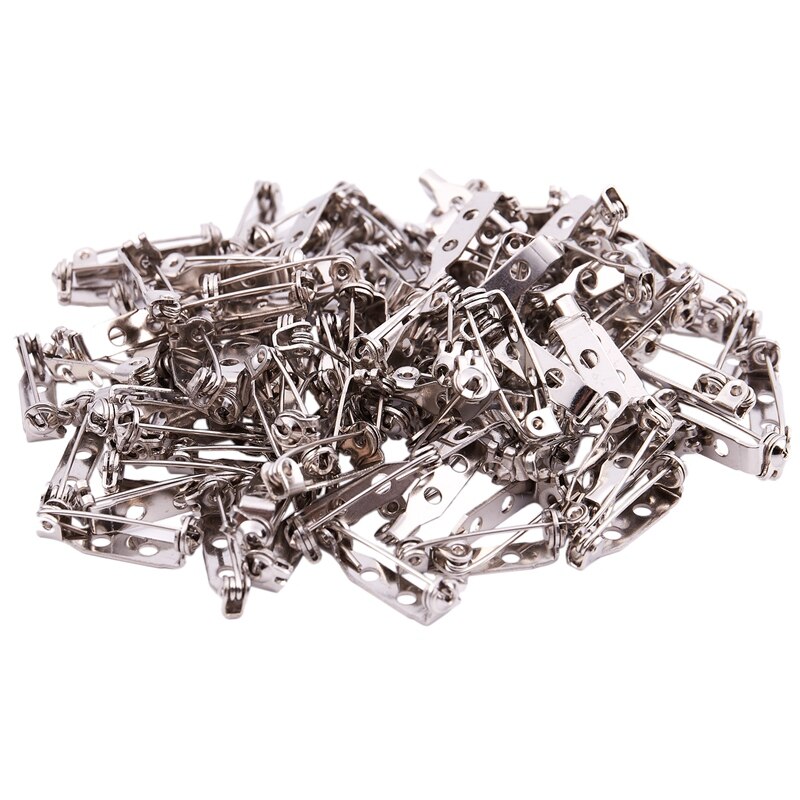 100 x broschstångsryggar säkerhetsnålar märkesfästen för att hitta smycken 20mm: Default Title
