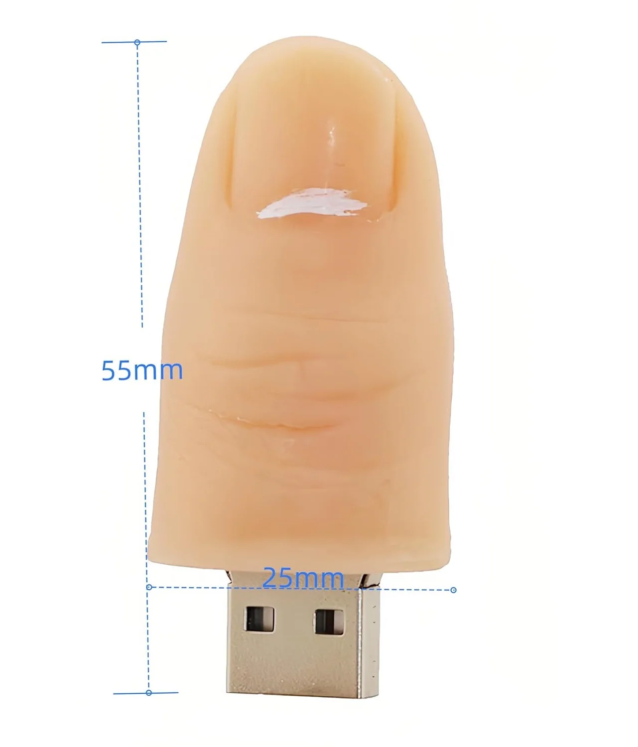 Fingerprint Silicone USB Flash Drive, Finger Shape Design, Bonito Cartoon Stick, Halloween Drive, Licitação de Negócios Legal, Presente, 32GB