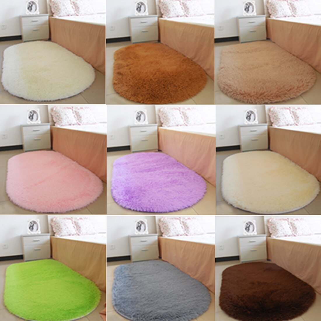40*60cm antislip, pluizige shaggy vloerkleden voor in huis, kamer, tapijt, vloermatten, slaapkamer, badkamer, deurmatten, shag tapijten