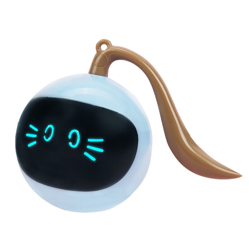 Pet Smart Interactive Cat Toy Colorful LED Self Rotating Ball Toys USB Rechargeable Kitten Electronic Ball Toys Cat Accessories: Blue