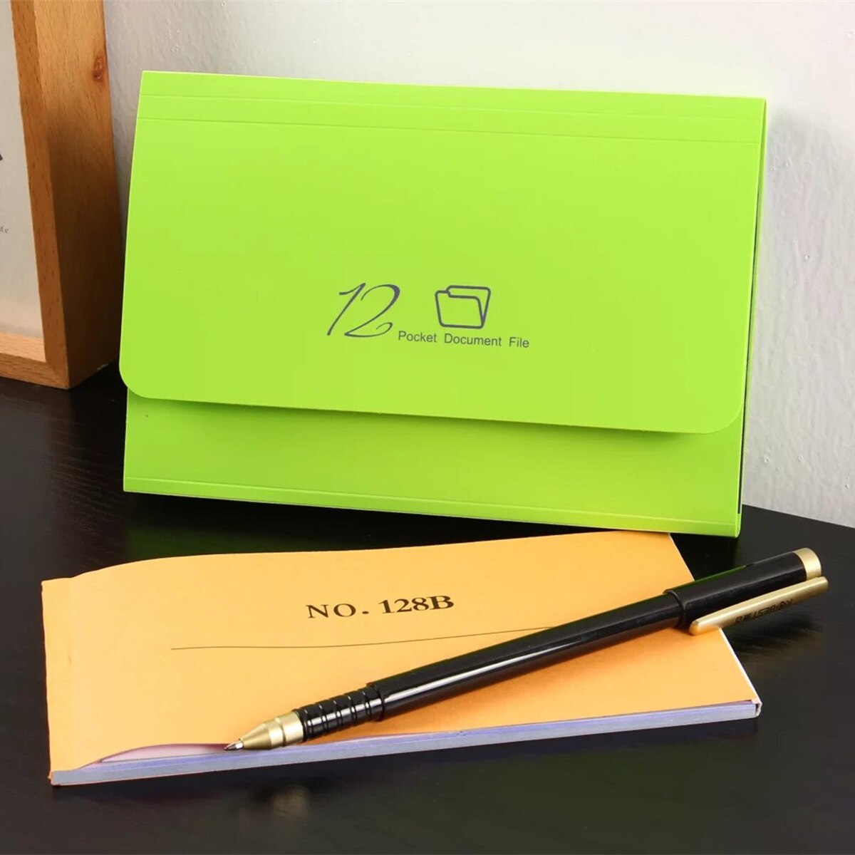 Portable A6 Expanding File Folder with 12 Pockets PP Accordian Document Organizer Bag Ticket Holder for Cards Receipts Checks