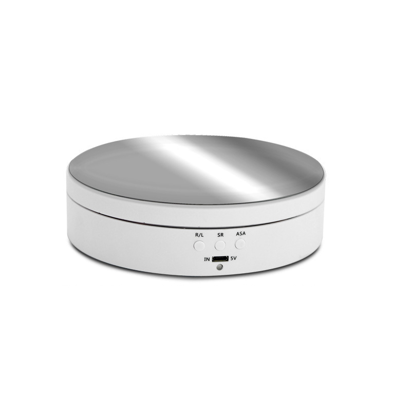 Ajuste de velocidade do anjo de giro de 360 graus do suporte de exibição da plataforma giratória recarregável para a fotografia/joias