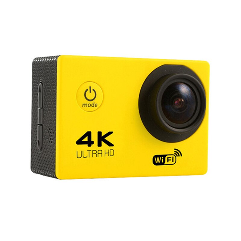 Action Camera Ultra HD 4K 30fps WiFi 2.0 inch 170D Underwater Waterproof Helmet Video Recording Camera Sport Cam: yellow