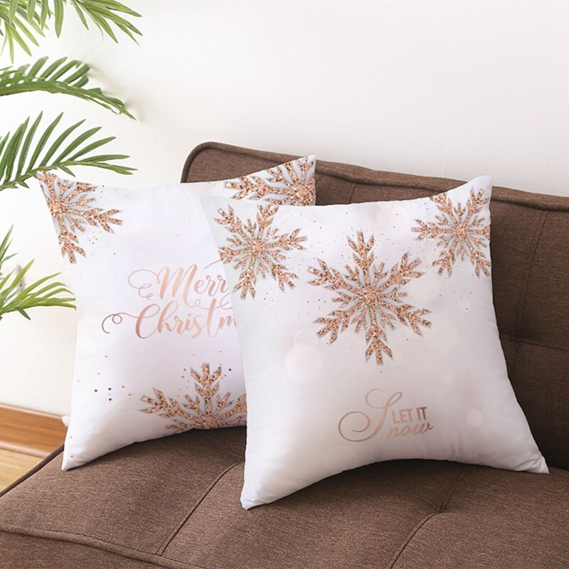 Weihnachten Pfirsich Haut Kissen fallen Rose Gold Kissen Abdeckung Hause Dekoration Neue Jahr Sofa Dekor