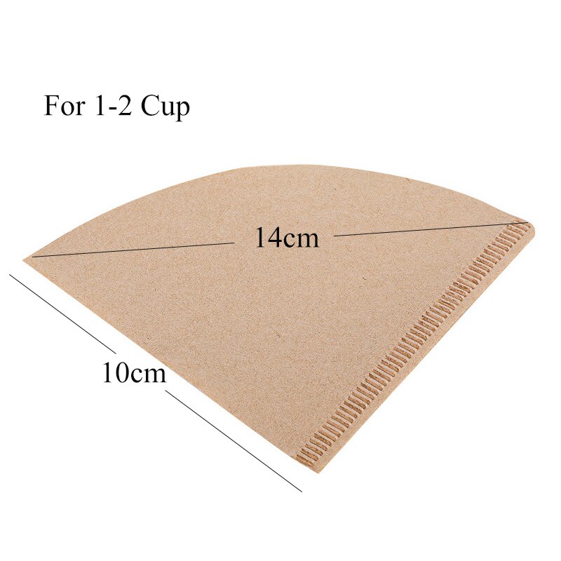100Pcs Pure Wood Coffee Filters Cone-Shape Drip Coffee Powder Filter Papers Coffee Cup Strainers Replacement Tea Coffee Filter: 1-2 cups