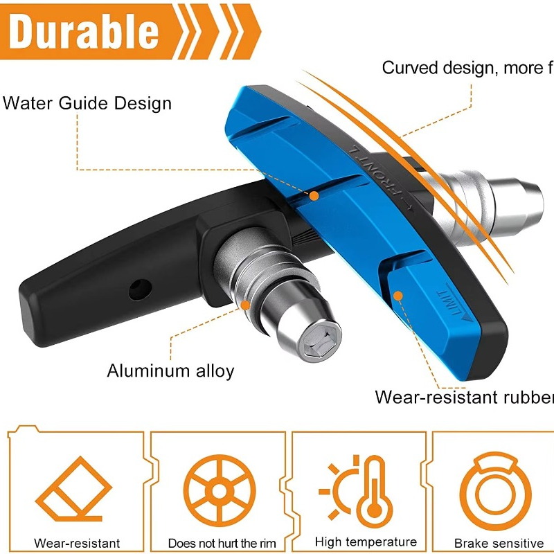 Un par de bloques de freno de bicicleta, herramientas de goma para ciclismo, piezas de bicicleta de montaña y carretera, almohadillas ligeras para zapatos de freno en V, accesorios para bicicleta