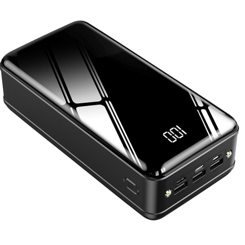 Batería Externa de carga rápida de 50000mAh, 3 entradas, 4 salidas, 2,1 a, para iphone, Xiaomi