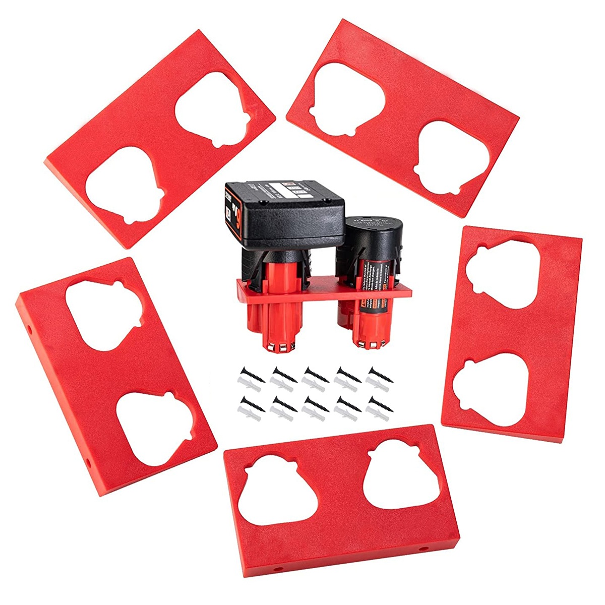 Support de batterie pour batterie Milwaukee 12V, support de station d'accueil mural adapté pour batterie 48-11-2401 48-11-2402 48-11-2410 48-11-2411