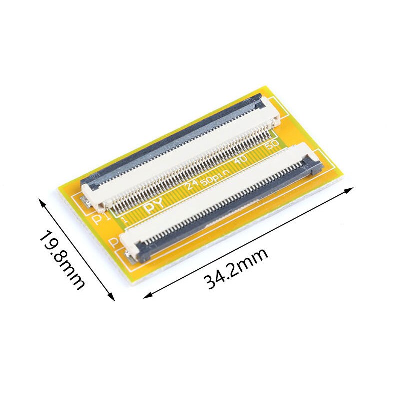 2Pcs FPC FFC Flexible Flat Cable Extension Board 0.5 mm Pitch 6 8 10 12 14 20 30 40 50 PIN Connector: 50P