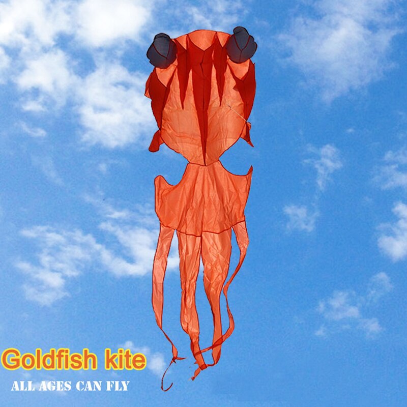 Goldfish Kite - Soft Polyester Animal Kite with Handle & Line - Fun Outdoor Toy for Kids & Adults