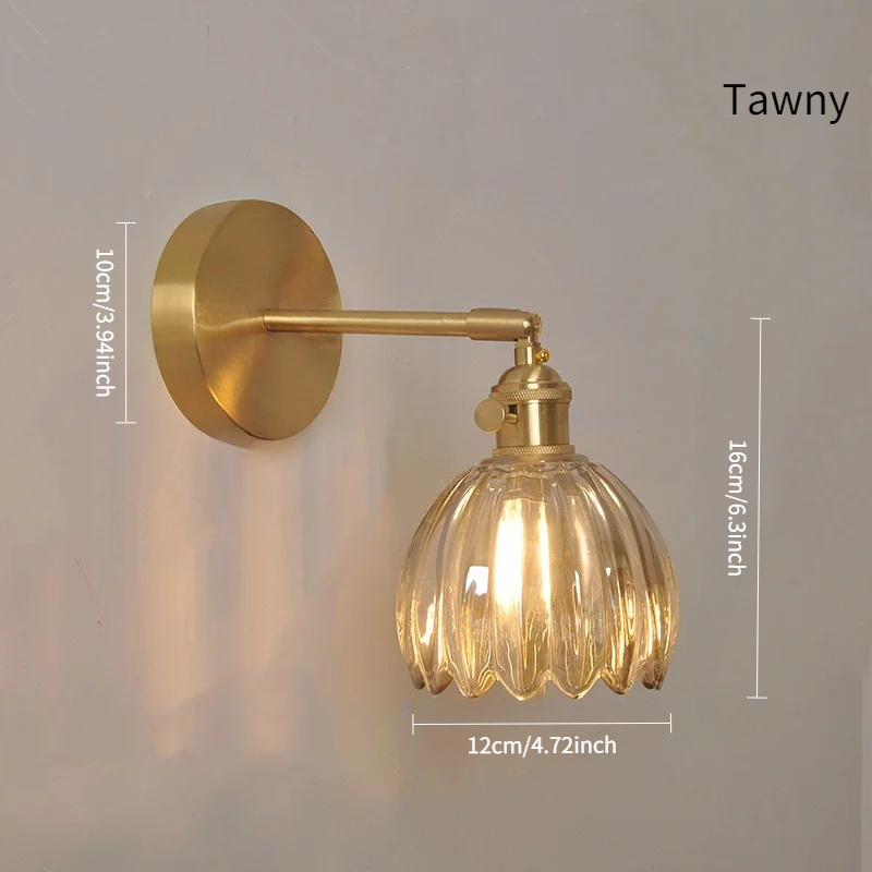 Vintage zielony tulipan szklany klosz lampy ściennej salon sypialnia lampa na drzwi lampki nocne: SZARY