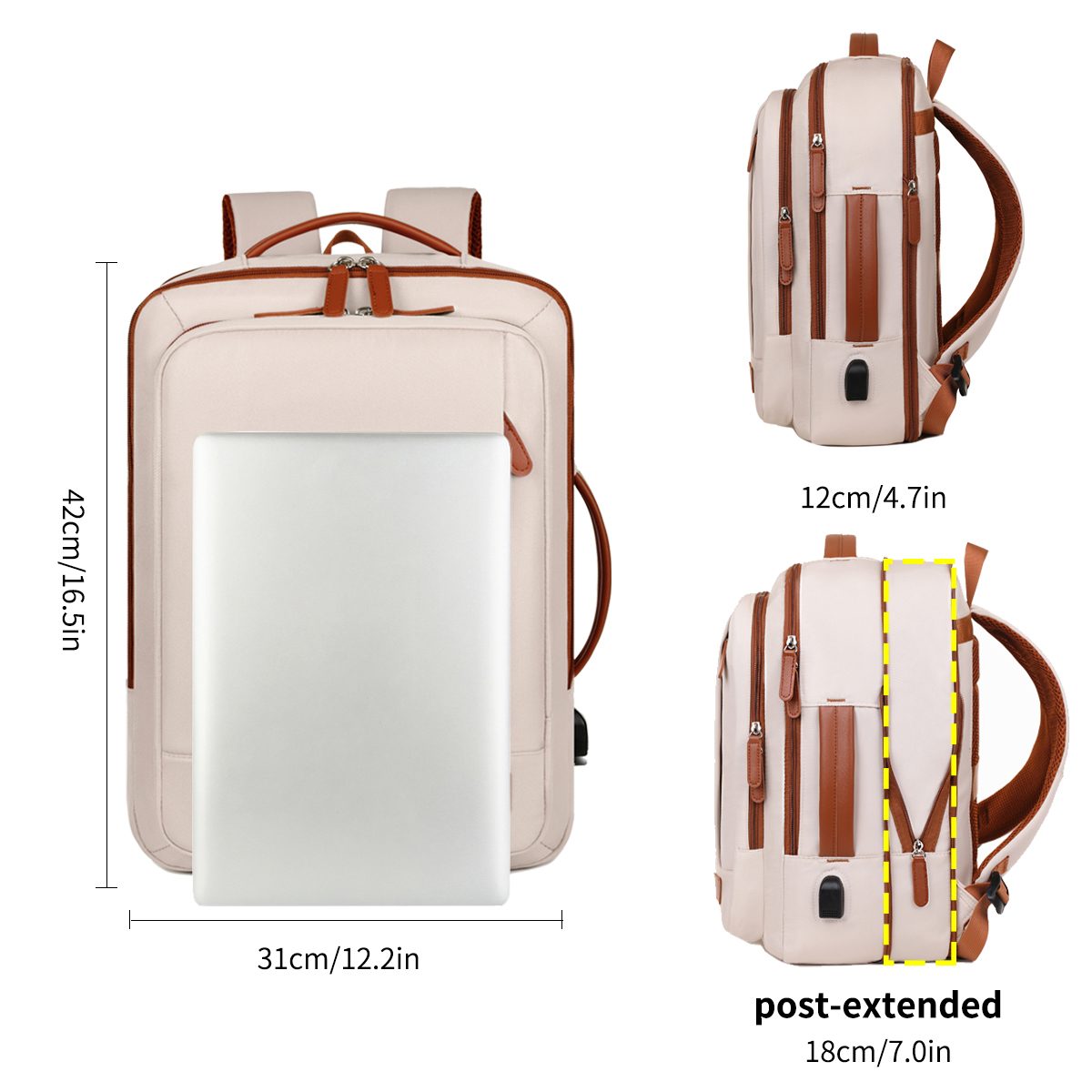 The Unisex Backpack for Short-Distance Business Trips, Lightweight Travel Bag, Computer School Bag Storage Bag Combination