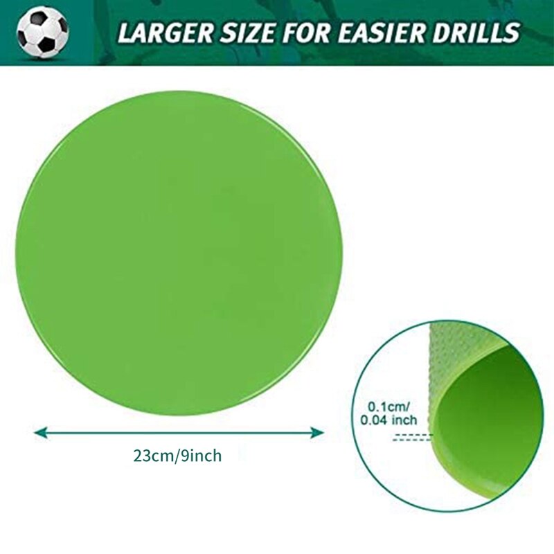 10 Pcs 9 Inch Non Slip Rubber Floor Dots Agility Markers Flat Cones for Soccer Football Sports Speed Agility Training