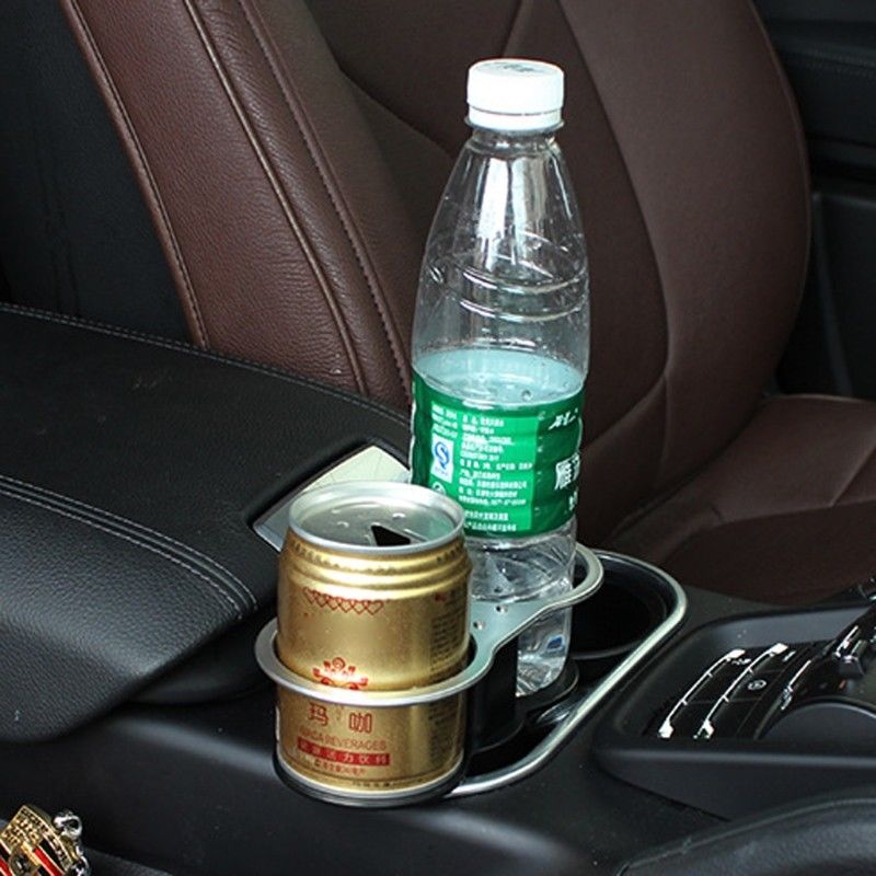 Soporte Universal para bebidas de coche, Soporte para vasos con doble agujero, suministros para automóviles, accesorios para coche, portabotellas negro