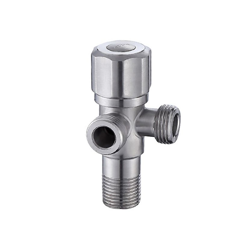 Dual Compression Outlet Angle Stop Valve, Plumbing Fitting, Quarter Turn, Single Handle, Water Valve Shut Off 1/2 inch