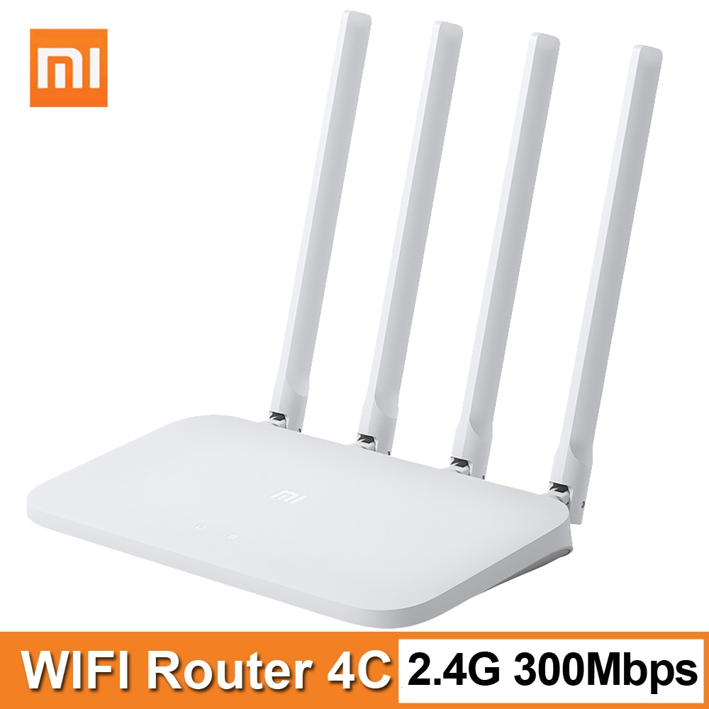 Xiaomi Mi WI-FI Roteador 4C 64 RAM 300Mbps 2.4G 802.11 b/g/n 4 Antenas Banda roteadores sem fio WiFi Repetidor Mihome Controle APP