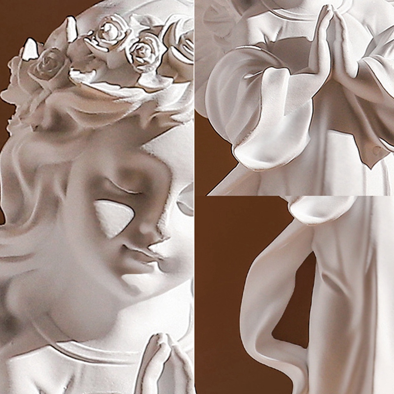 Figurines de fée en résine blanche Vintage, statue de fille ange créative nordique, décoration d&#39;intérieur de bureau pour la maison,
