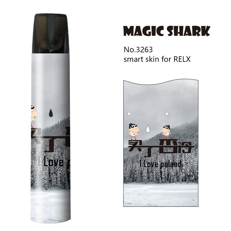 Magie Shark Dünne PVC Stereo Kühlen Chinesische Wörter Abdeckung Fall für Relx Aufkleber Film Wasserdichte Aufkleber für Relx Kit 3254-327: 3263