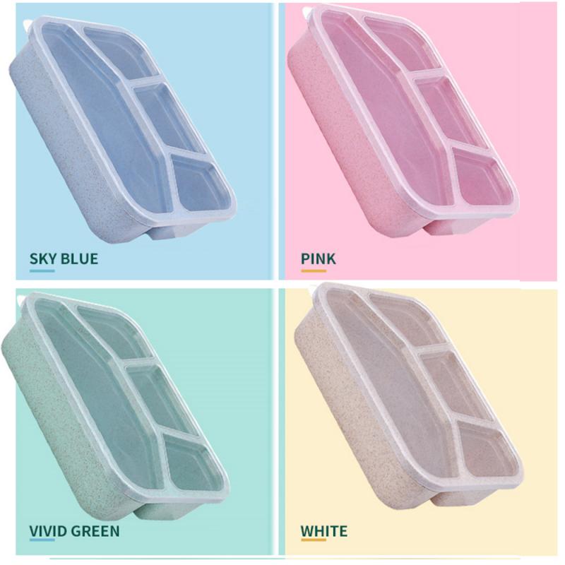 4 Grid Portable Lunch Box Japanese Style Compartment Bento Box Kitchen Leakproof Food Container Lunch Box Food Container