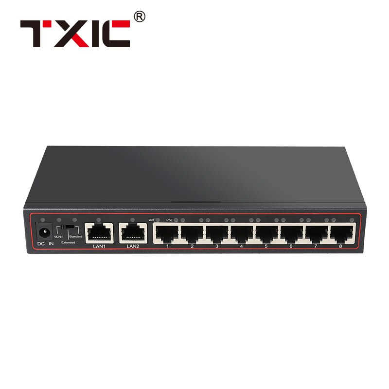 10/100Mbps 8 Poe Poorten En 2 RJ45 Uplink Poorten Ieee 802.3, Ieee 802.3u, ieee 802.3ab,IEEE802.3af/Bij Standaard Poe Switch