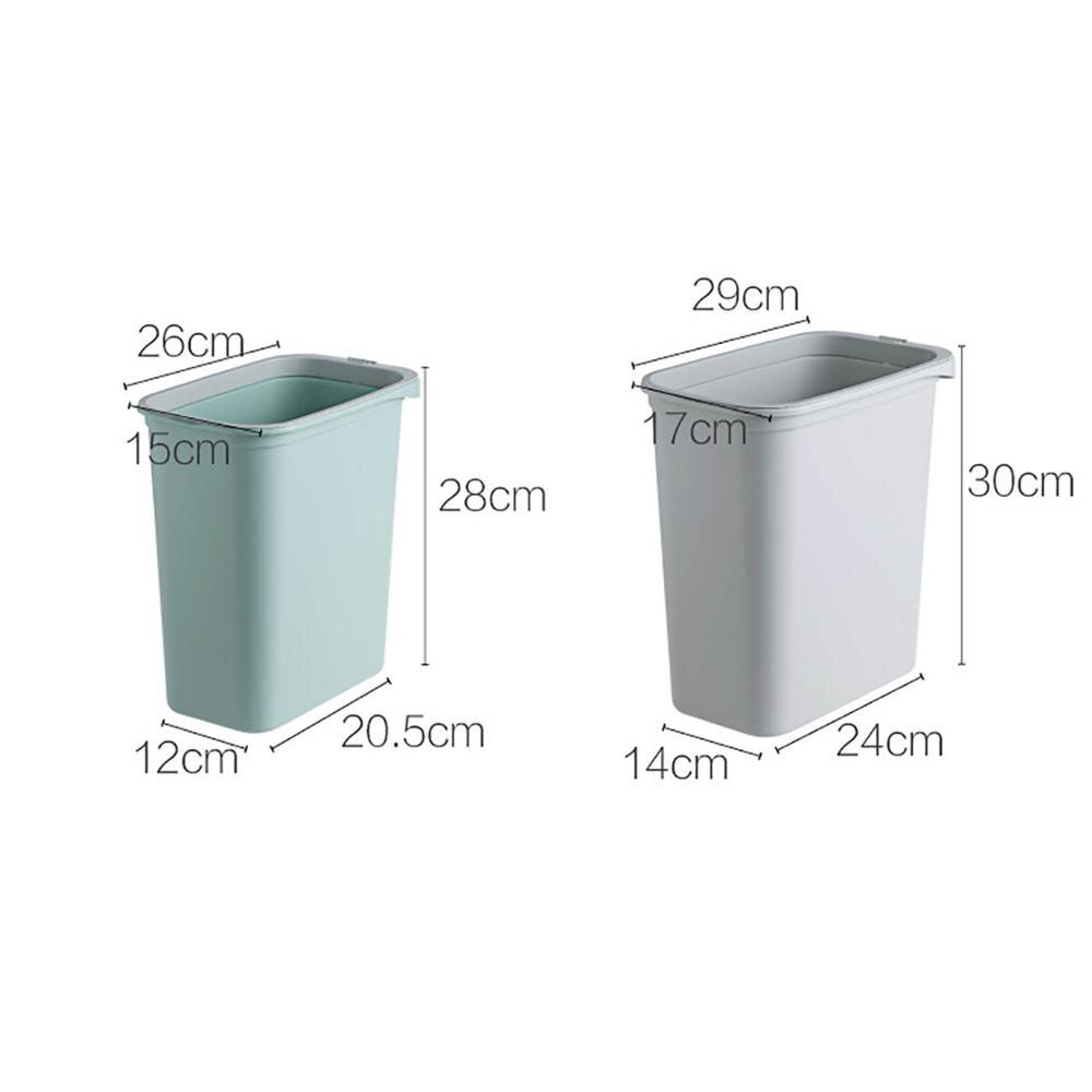 Papelera de basura para baño y cocina, cubo de basura con costura estrecha para la cabecera, ahorro de espacio, cesta de reciclaje de plástico