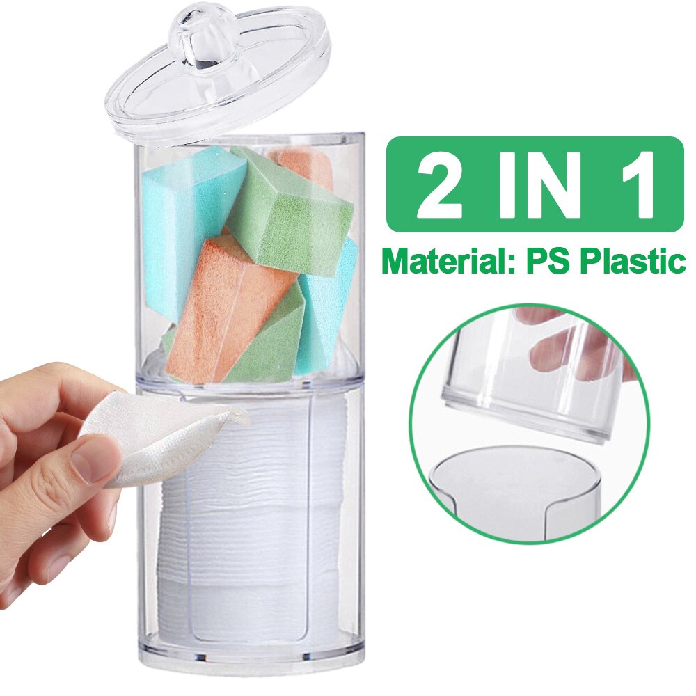 Storage Box Acrylic Multifunctional Round Storage Box Container Cotton Pad Cosmetic Makeup Organizer Jewelry Holder Candy