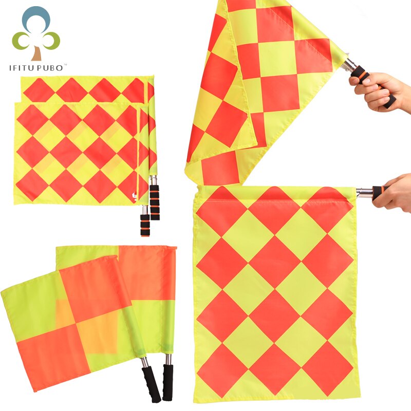 2pcs/set Soccer Football Referee Flag Fair Play Sports Match Football Linesman Flags Referee Equipment Football Supplies GYH