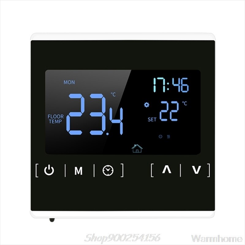110V 120V 220V 230V Touch Screen Electric Heating Room Thermostat Temperature Controller Thermoregulator 16A Floor Heat S18 20: MH1822D White