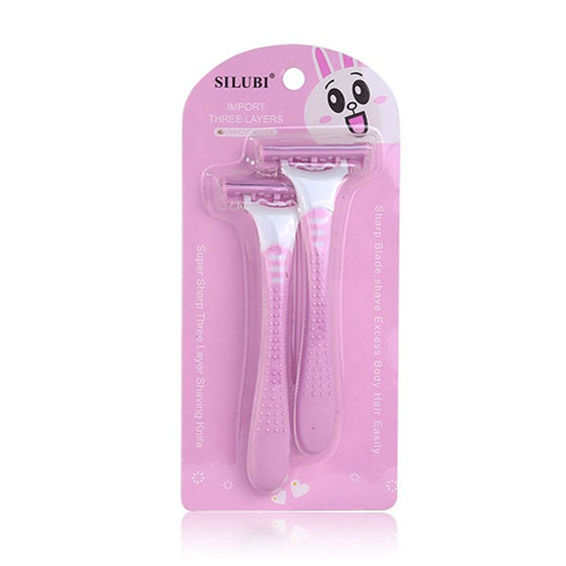 Drie-Layer Rvs Blade Scheermes 2 Sets Van Kam Set Been Scheren Apparaat Voor Verwijderen Body Haar SU263: purple