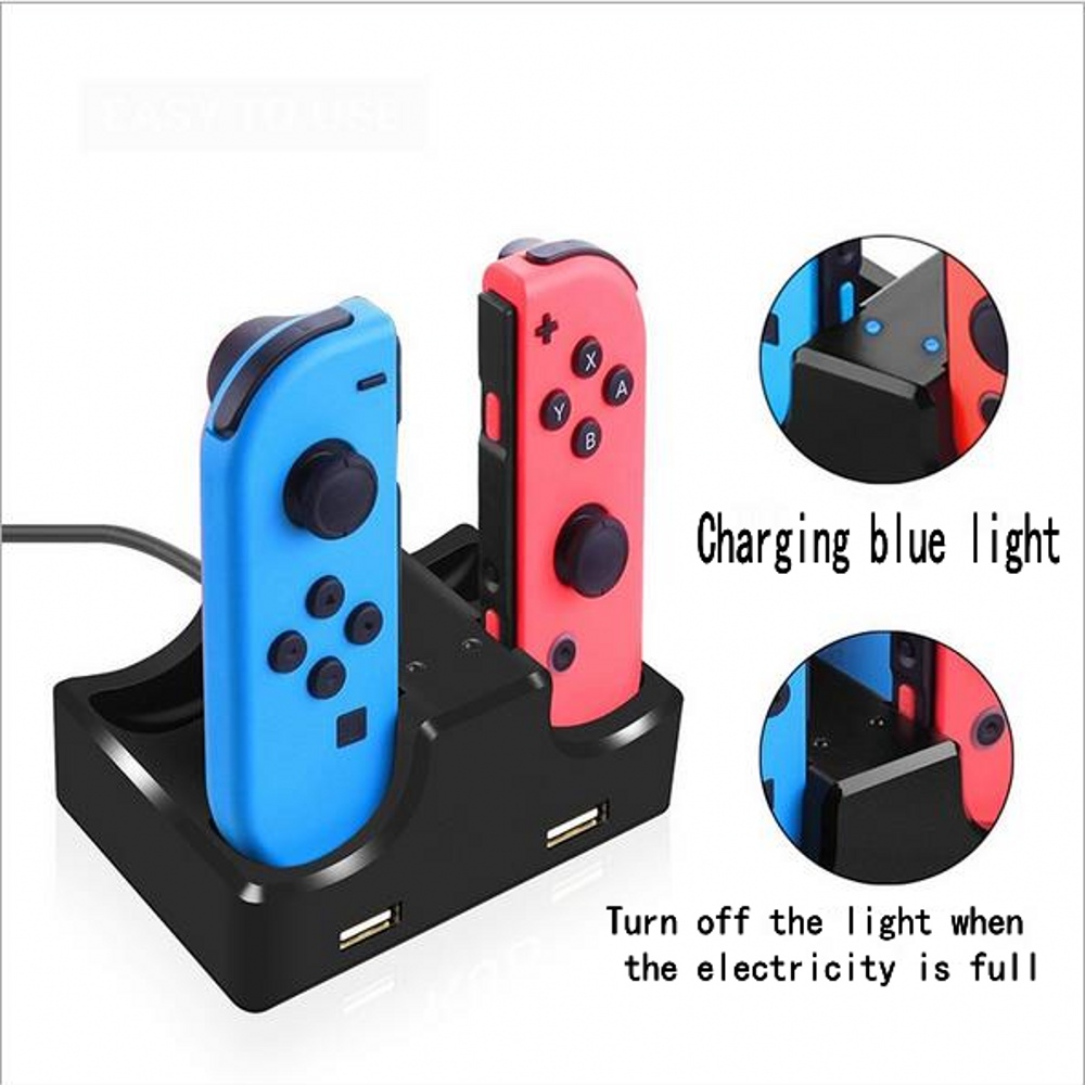 Joy-Con caricabatterie Dock Station supporto di ricarica a LED Con cavo Micro USB per Console Nintendo Switch