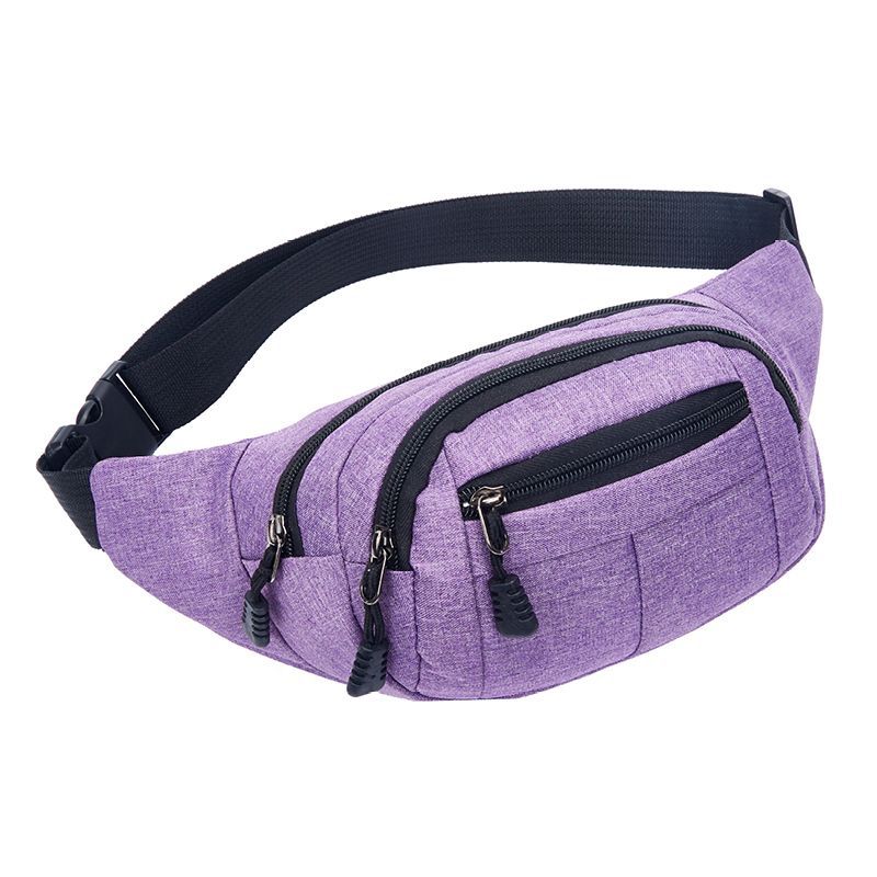 Sportieve Geweven Taille Packs Waterdichte Borst Handpack Drie Laag Rits Dames Taille Tas Grote Capaciteit Buik Tassen: Paars
