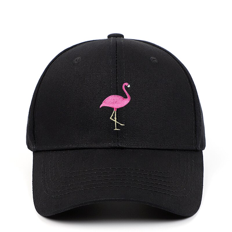 Flamingo bestickte Baseball kappe baumwolle Papa Hütte Männer Frauen Erwachsene Einstellbare Golf Hütte Sonne Kappe Snapback Kappe: Schwarz