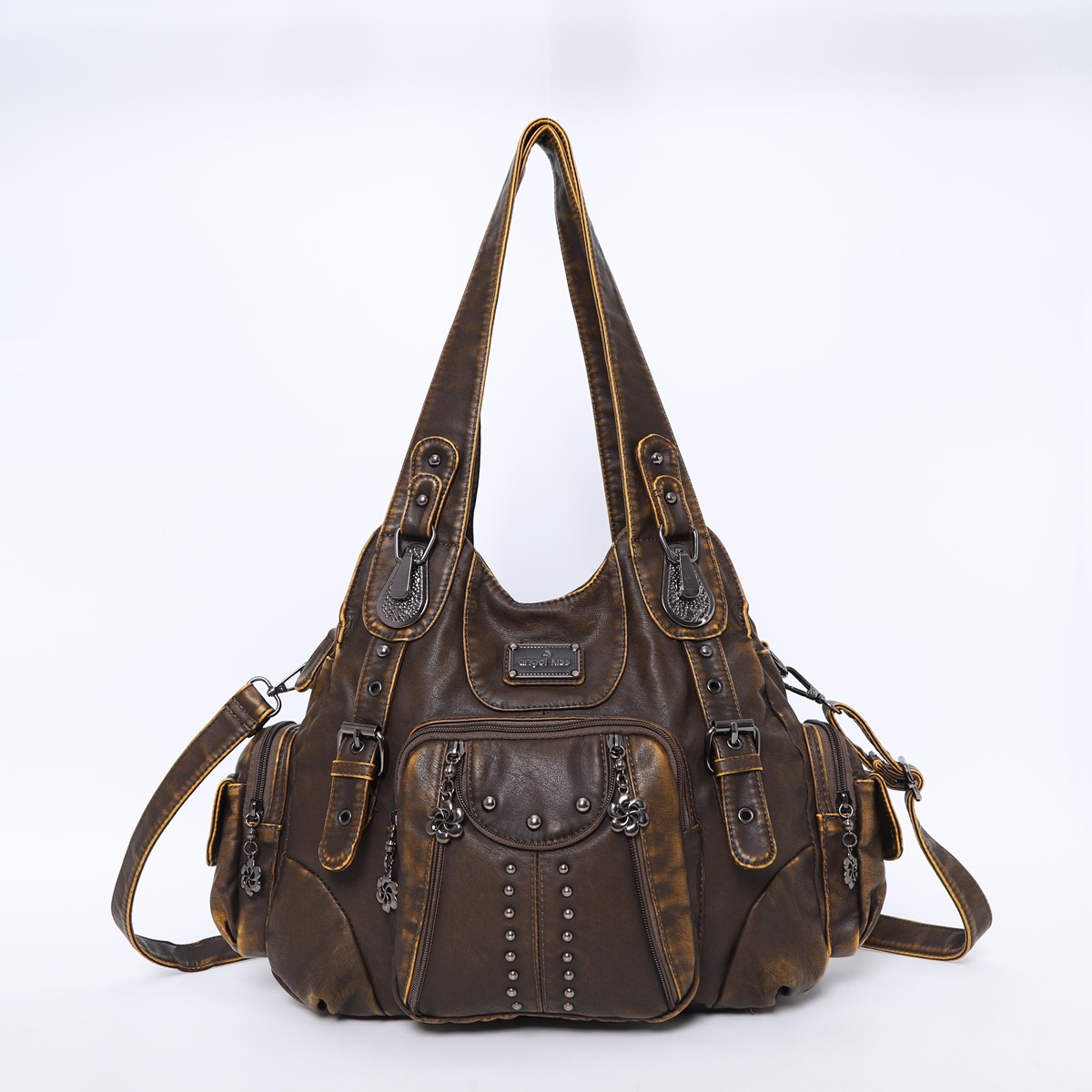 Angelkiss Bag Women Handbags Women Shoulder Bags PU Leather Handbag Female Satchel Big Shoulder Purse Bag bolsa feminina: Clear