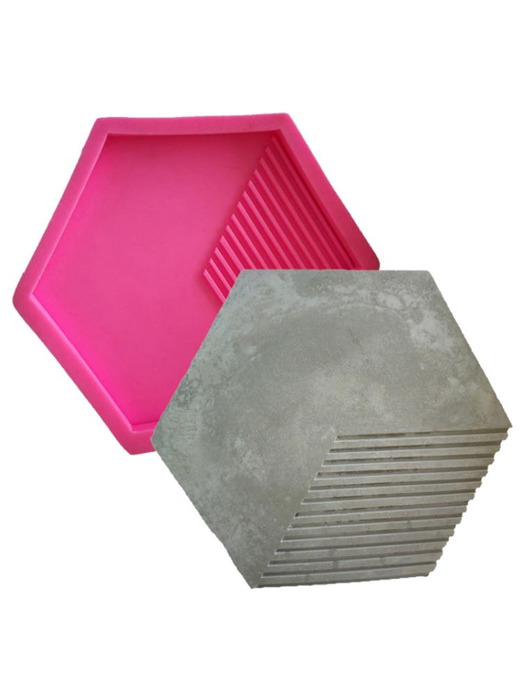Hexagon Geometric Concrete Tray Wall Tile Brick Silicone Mold Background Decoration DIY Cement Plaster Mould