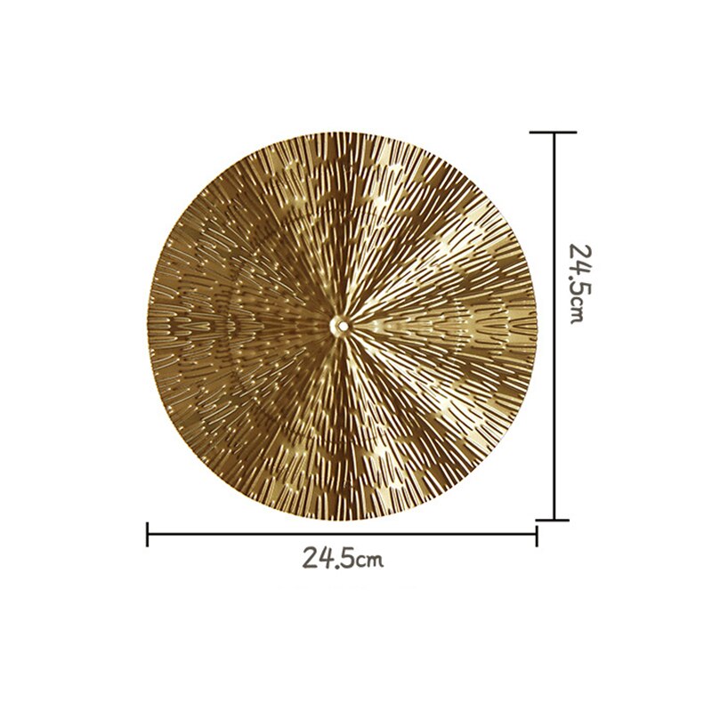 Nordisk lys luksus vægdekoration vedhæng moderne hjem metal dekoration håndværk bølgemønster sofa baggrund væg runde vedhæng: M diameter 24.5cm